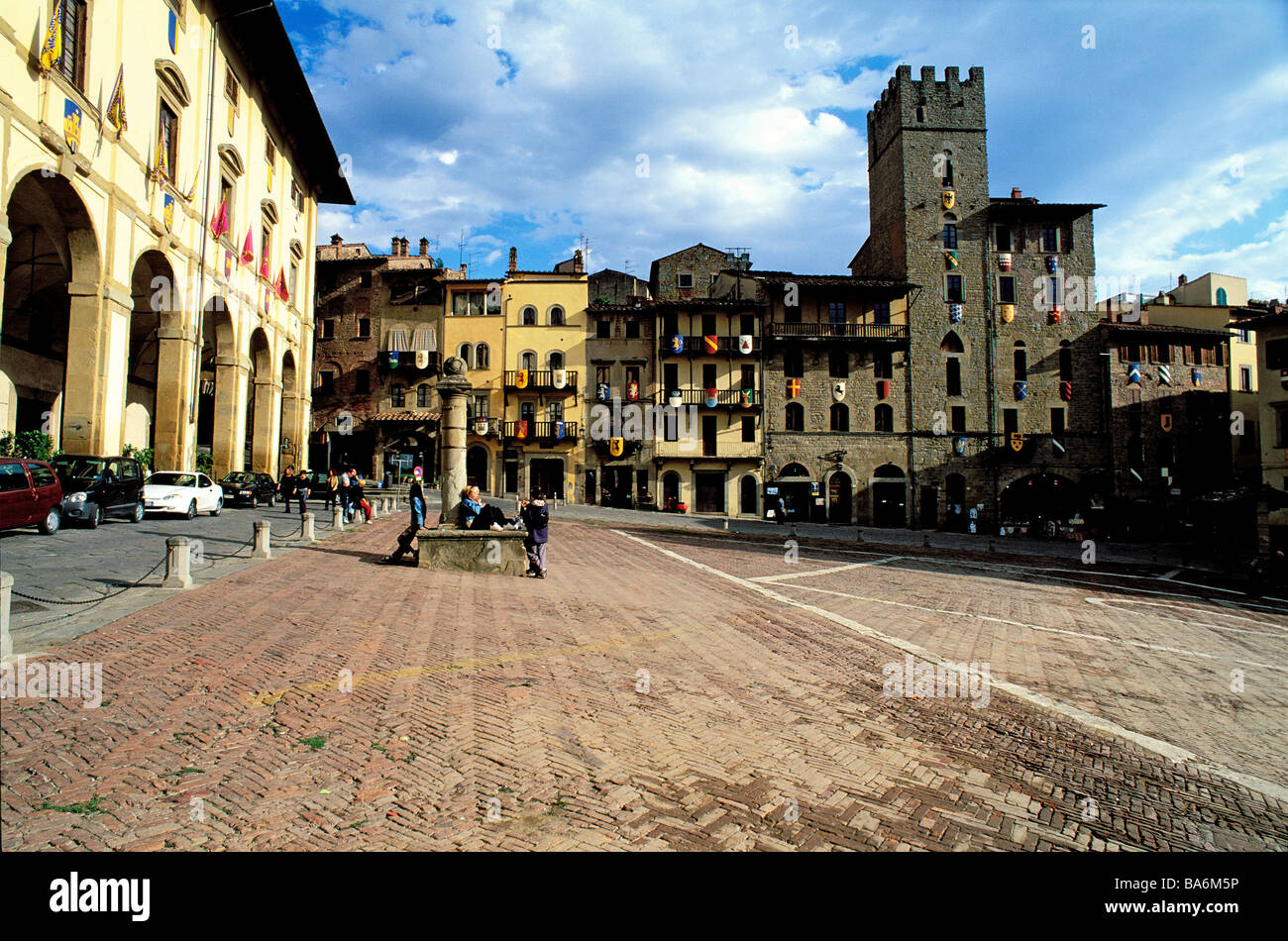 Italy, Tuscany, Arezzo, Piazza Grande, Loggia Vasari Stock Photo