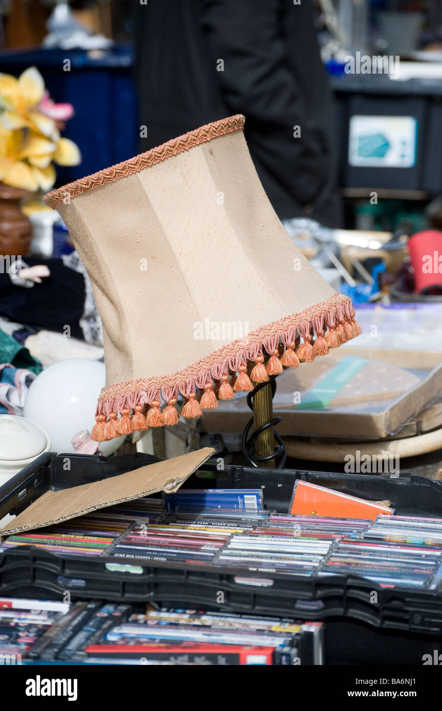 Bric a brac stall on a market in an English town Stock Photo