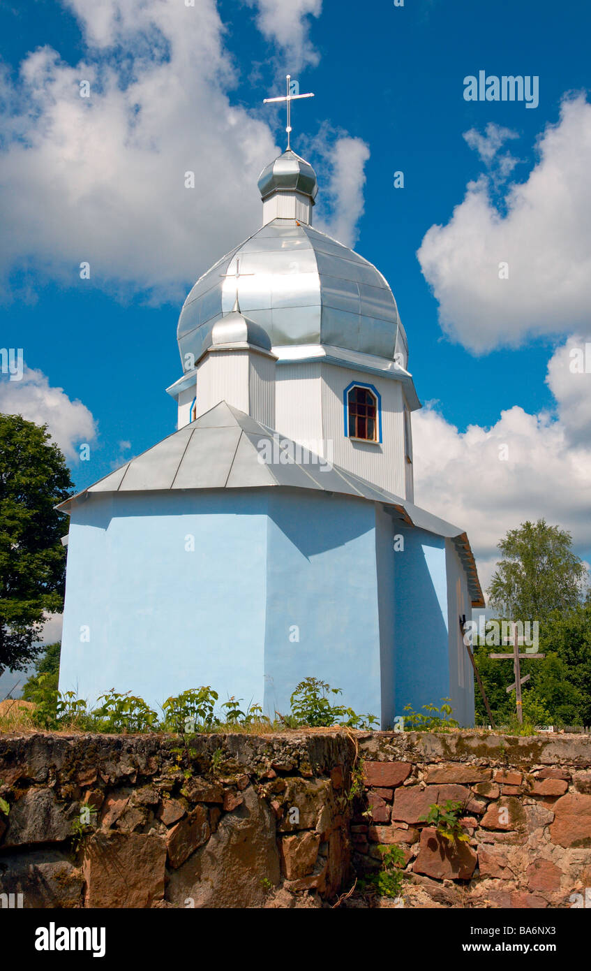 Pic Rual Church Rural church on blue sky with clouds background Stock Photo - Alamy