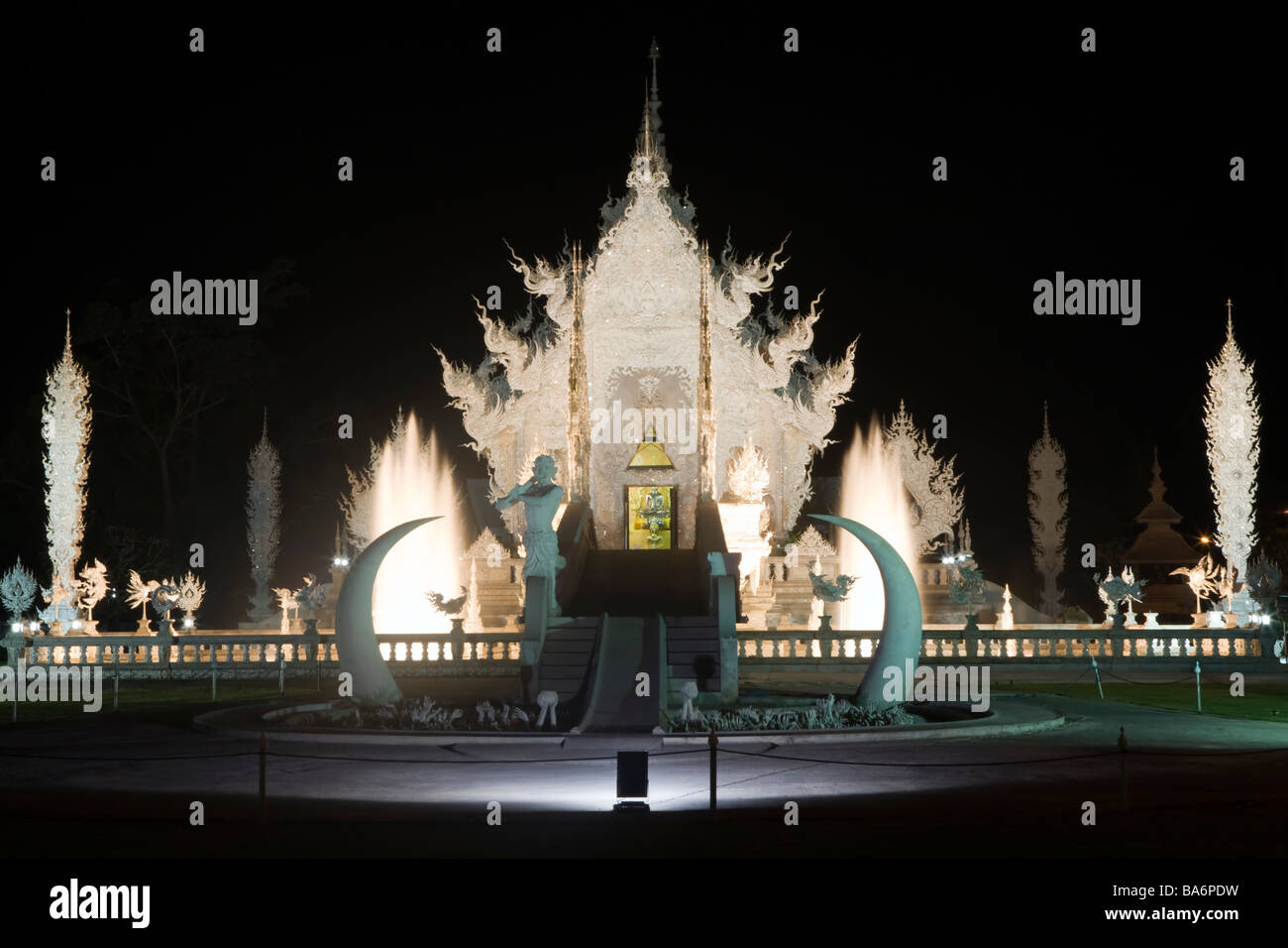 Wat Rong Khun (White temple), Chiang Rai, Thailand Stock Photo