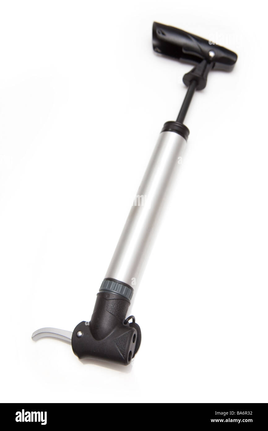 bicycle bike hand pump isolated on a white studio background Stock