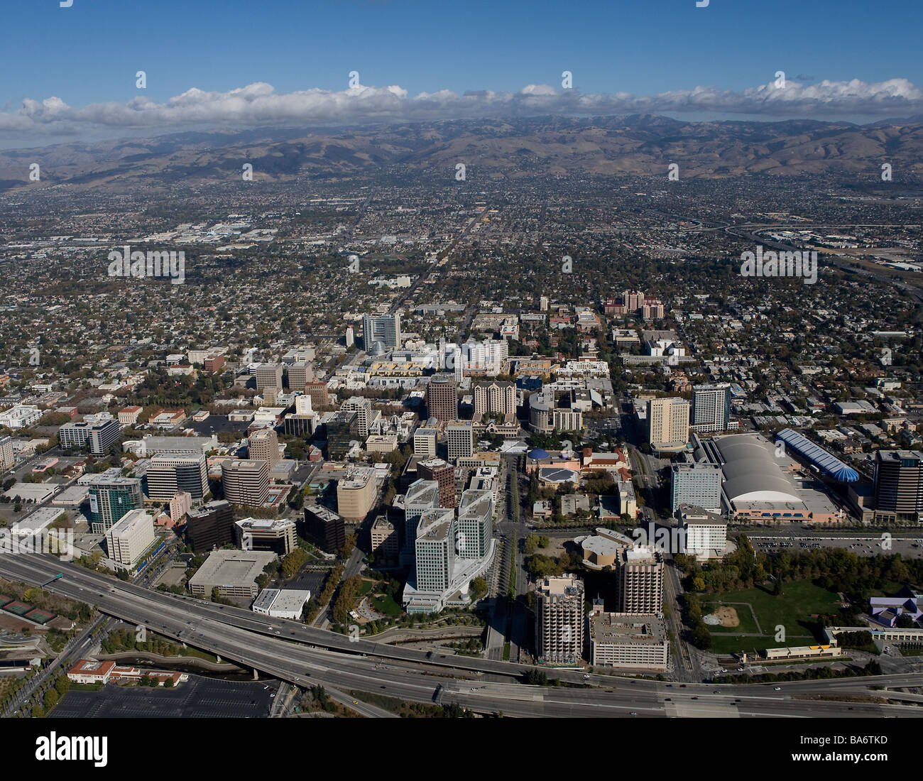 aerial view above San Jose California Silicon Valley Stock Photo - Alamy