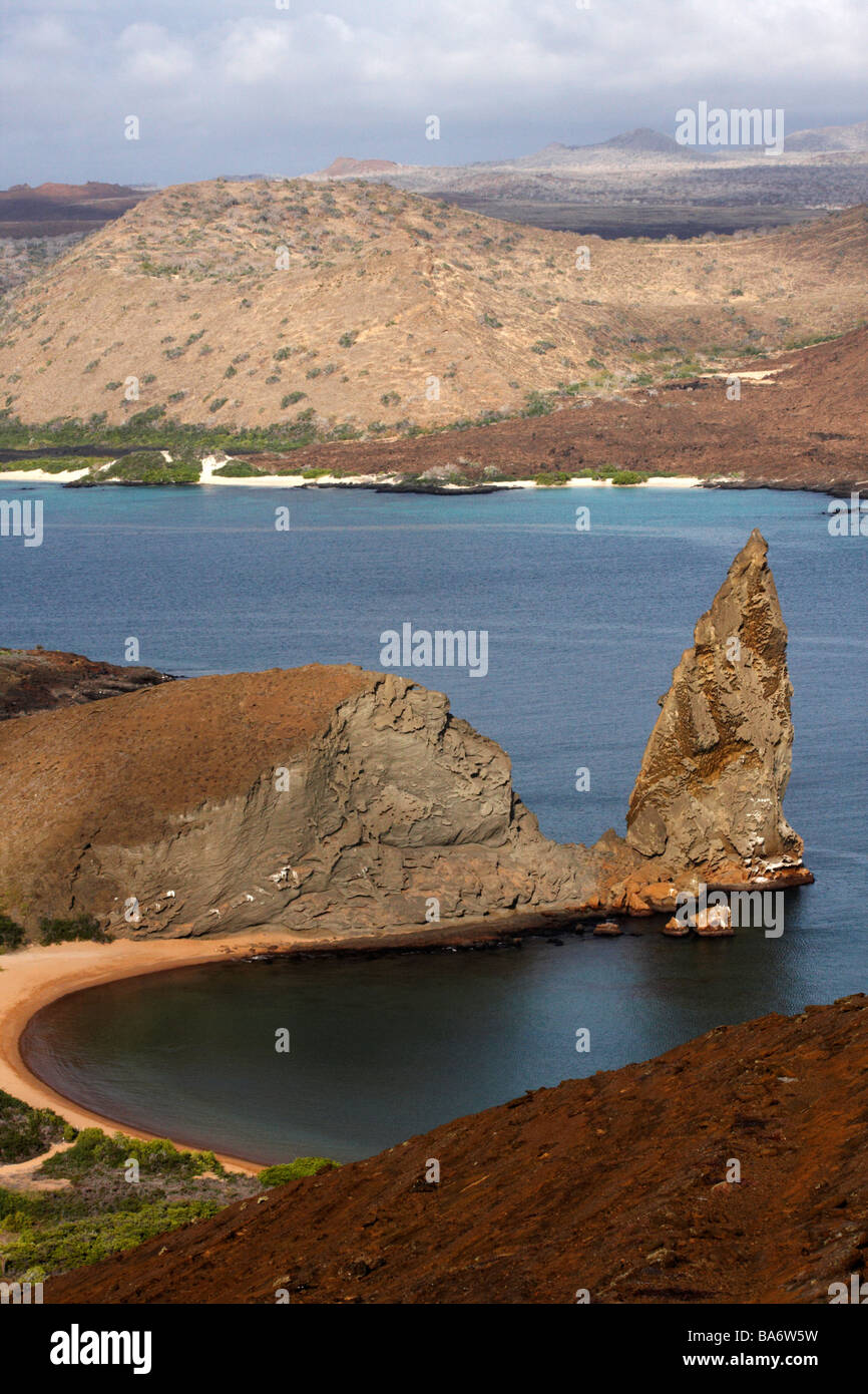 Landscape of Isla Bartolome the classic beauty spot of the Galapagos, Ecuador in September Stock Photo