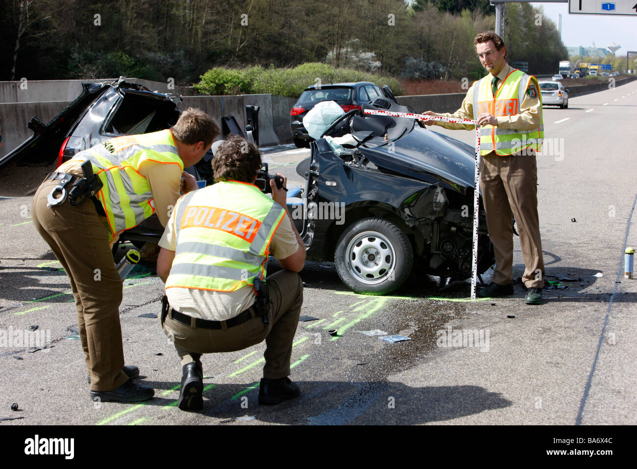 Heavy traffic accident on the A1 motorway in Leverkusen, Germany