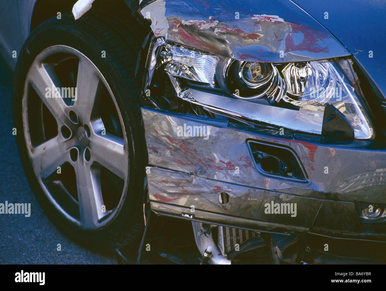 Accidentcar frontdamage detail series car private car accident