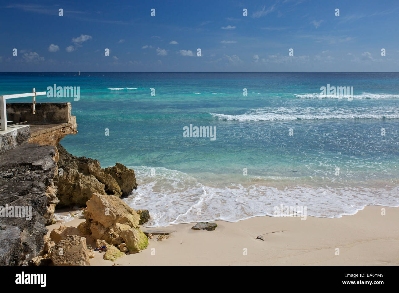 Dover beach at St. Lawrence Gap or 'The Gap', Barbados, 'West Indies' Stock Photo