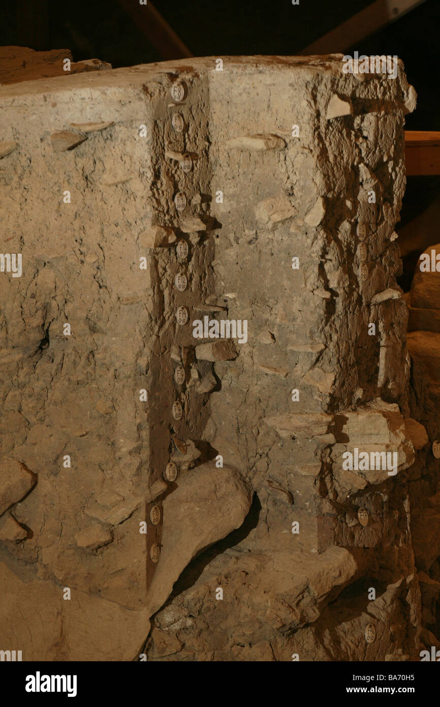 strata markers Meadowcroft Rock Shelter Stock Photo - Alamy