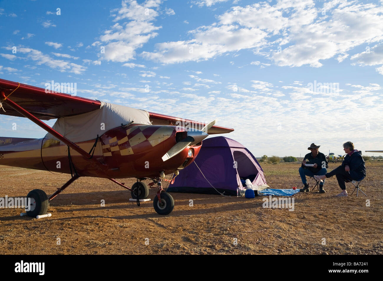 Birdville Races aerodrome camping.  Birdsville, Queensland, AUSTRALIA Stock Photo