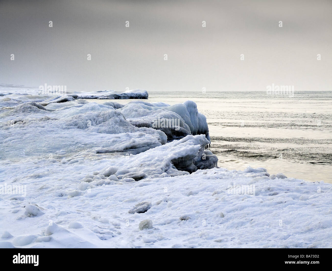 Sea coast snow ice icesea cold seasons icy water nobody only symbol
