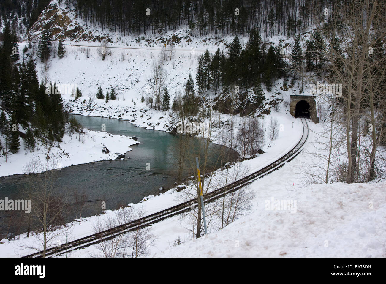 Railroad Tunnel, Middle Fork of the Flathead River, in Glacier National