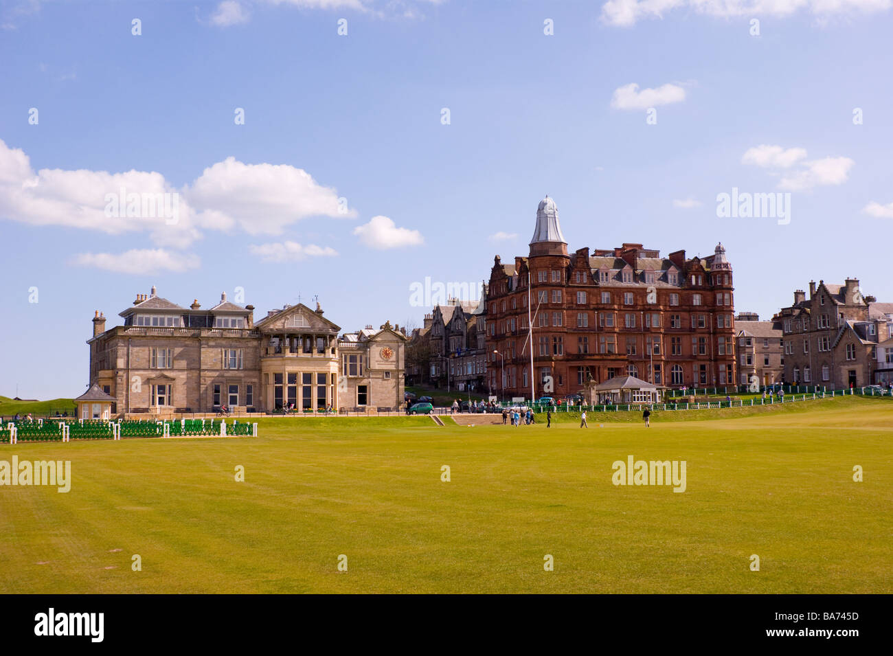 St Andrews clubhouse with blue sky Fife Scotland Stock Photo