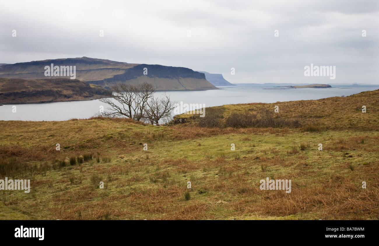 View across Loch Scridain to the Ross of Mull coastline Stock Photo