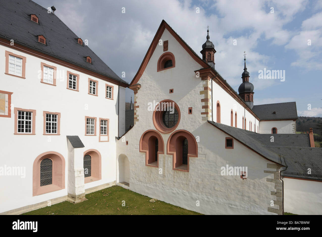 Kloster Eberbach, Zisterzienserkloster, Klosterkirche, Westfassade Stock Photo
