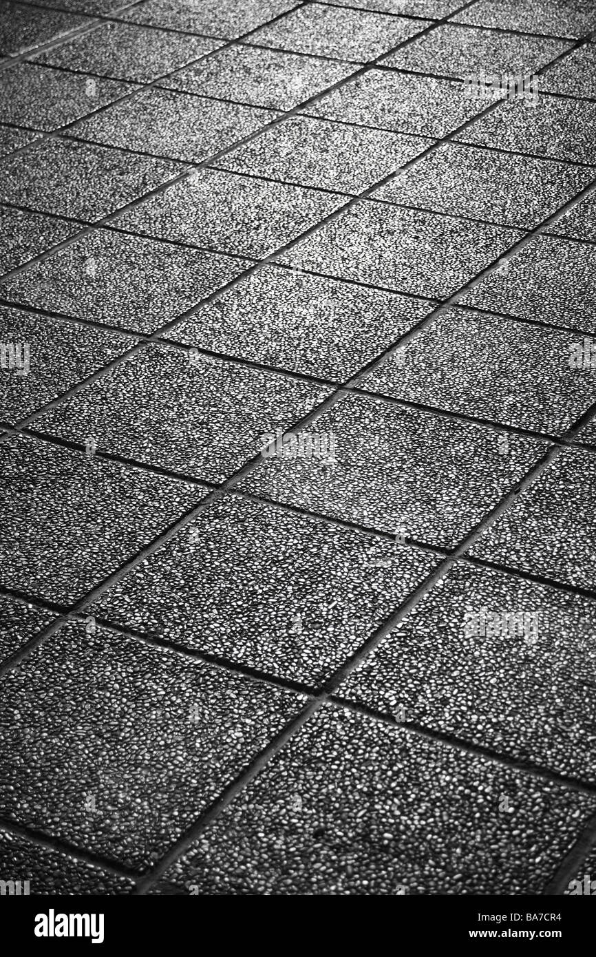 Concrete-Band-Aid s/w stones wash-concrete-plates concrete-plates lines squares surface gray structure patterns concept Stock Photo