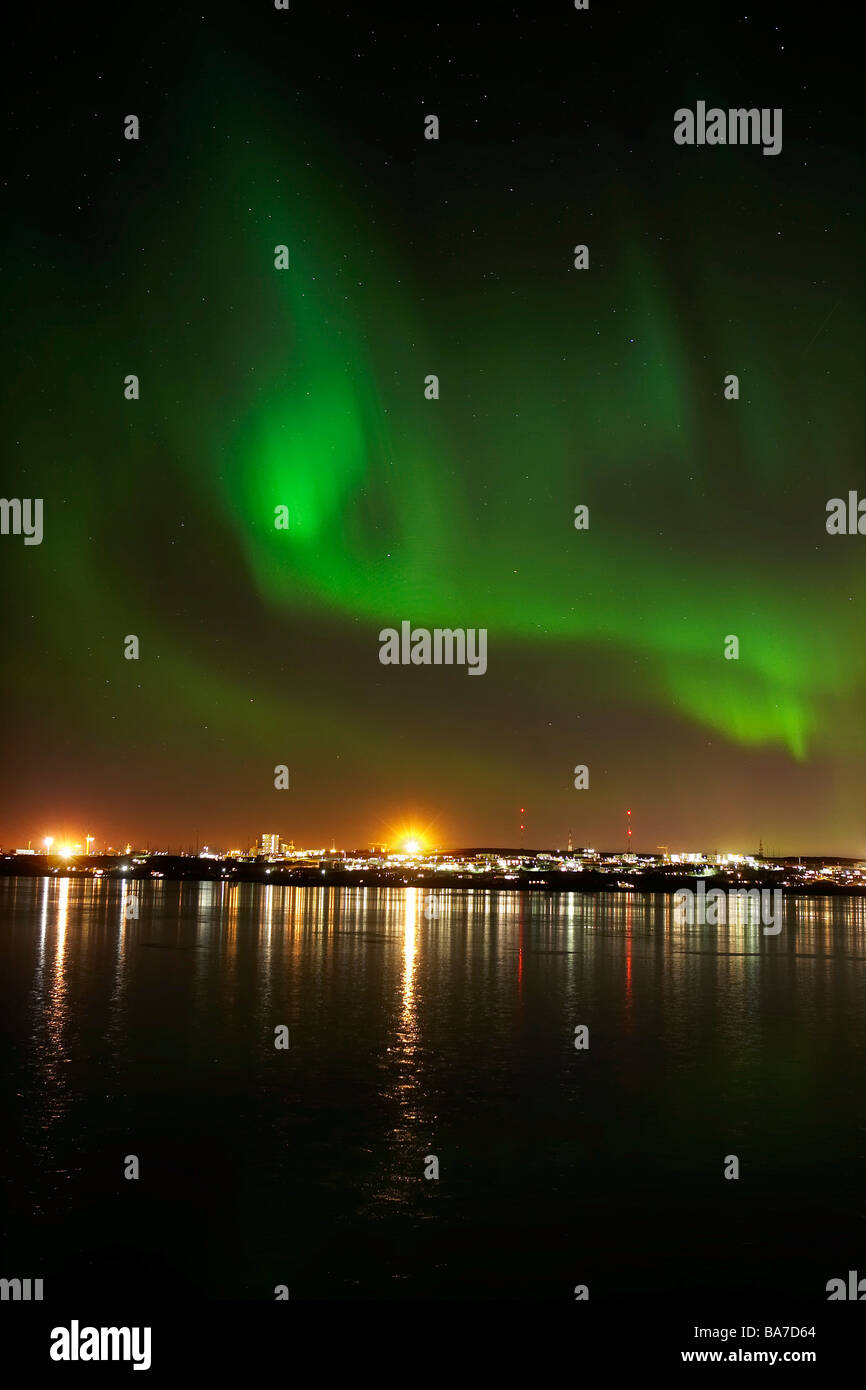 Aurora Borealis or Northern Lights, n Reykjavik, Iceland Stock Photo ...