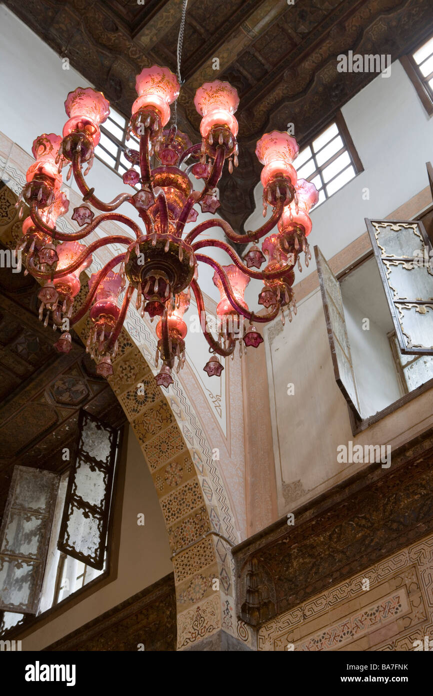 Chandelier inside Jabri House Restaurant, Damascus, Syria, Asia Stock Photo