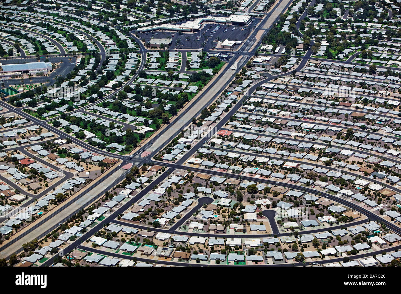 aerial view above real estate property development Phoenix Arizona