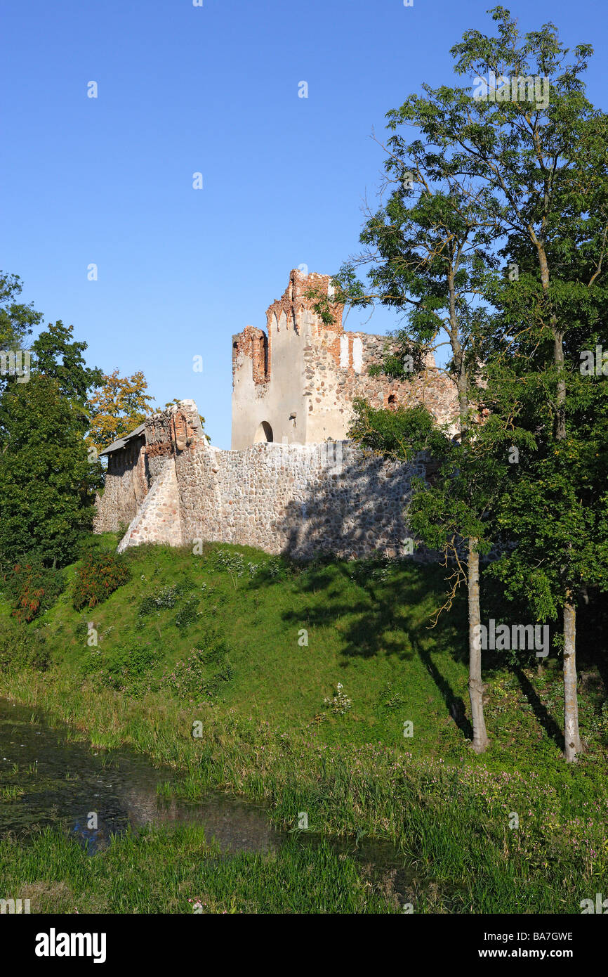 Dobele, ruin of castle Komtur (1335) Stock Photo