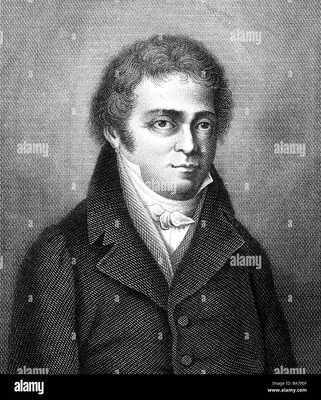 Senefelder, Alois, 6.11.1771 - 26.2.1834, Austrian actor, inventor of the printing technique of lithography in 1796, copper engraving by Nordheim, 19th century, , Artist's Copyright has not to be cleared Stock Photo