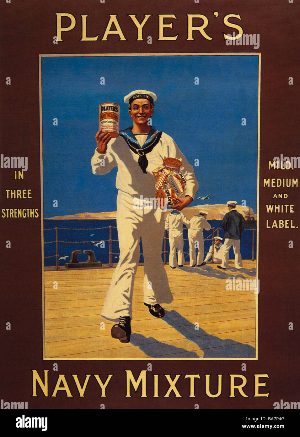 Postcard featuring Players Navy Mixture tobacco  - circa 1947 Stock Photo