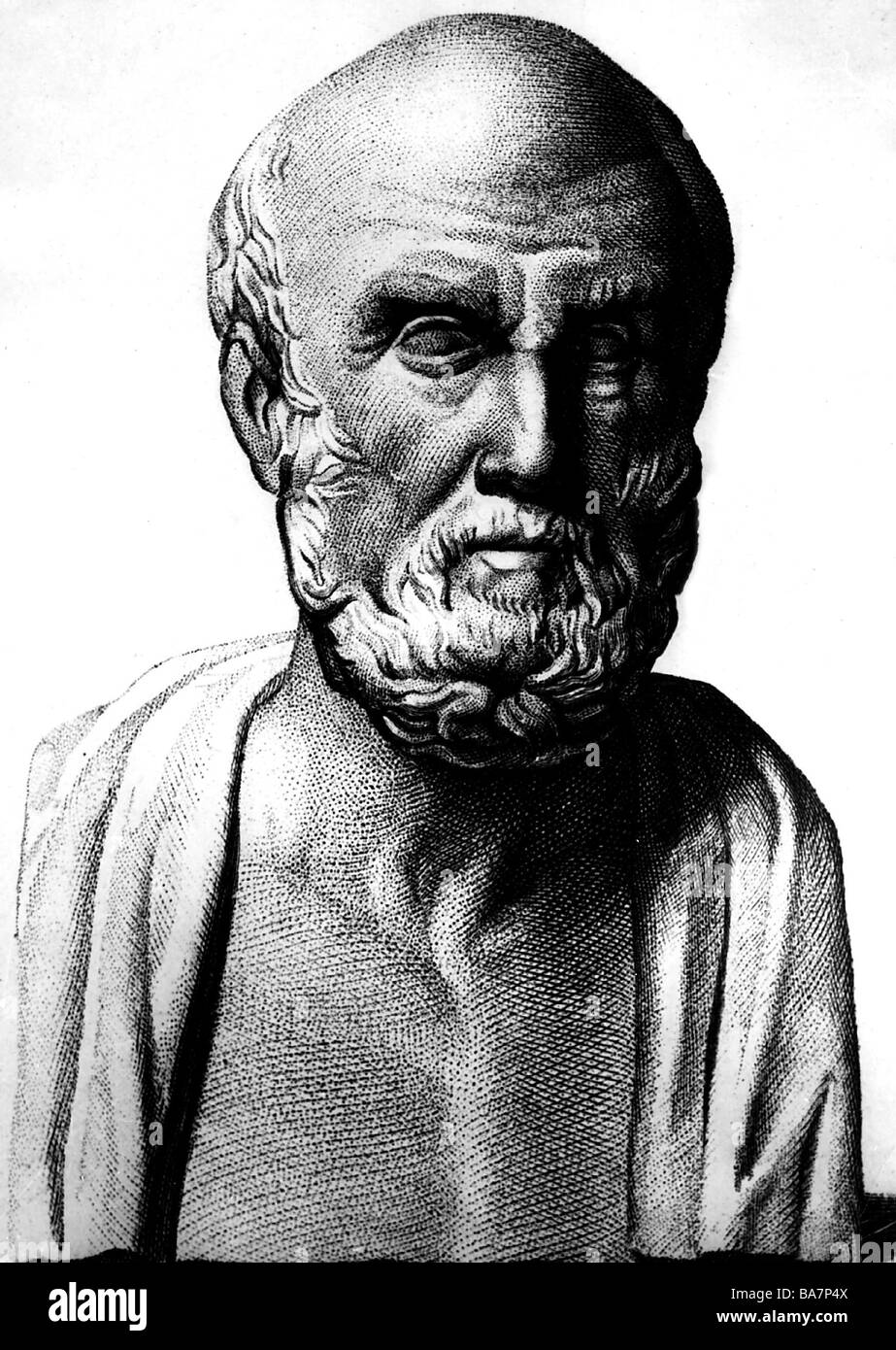 Hippocrates of Cos, circa 460 - circa 377 BC, Greek medic / physician, portrait, bust, , Stock Photo