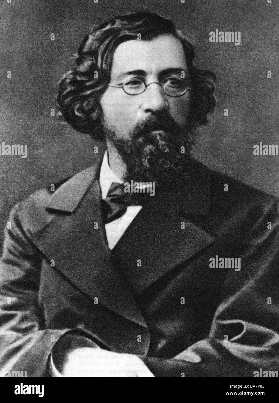 Chernyshevsky, Nikolay Gavrilovich, 24.7.1828 - 29.10.1889, Russian author / writer, half length, Stock Photo