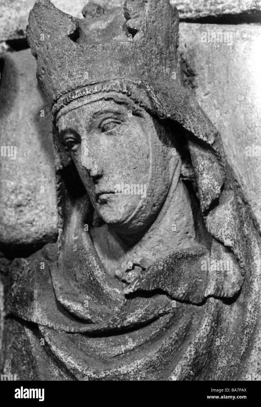Hemma, 808 - 31.1.876, Eastern Franconian Queen 827 - 876, potrait, tomb, Sankt Emmeram, Regensburg, Stock Photo