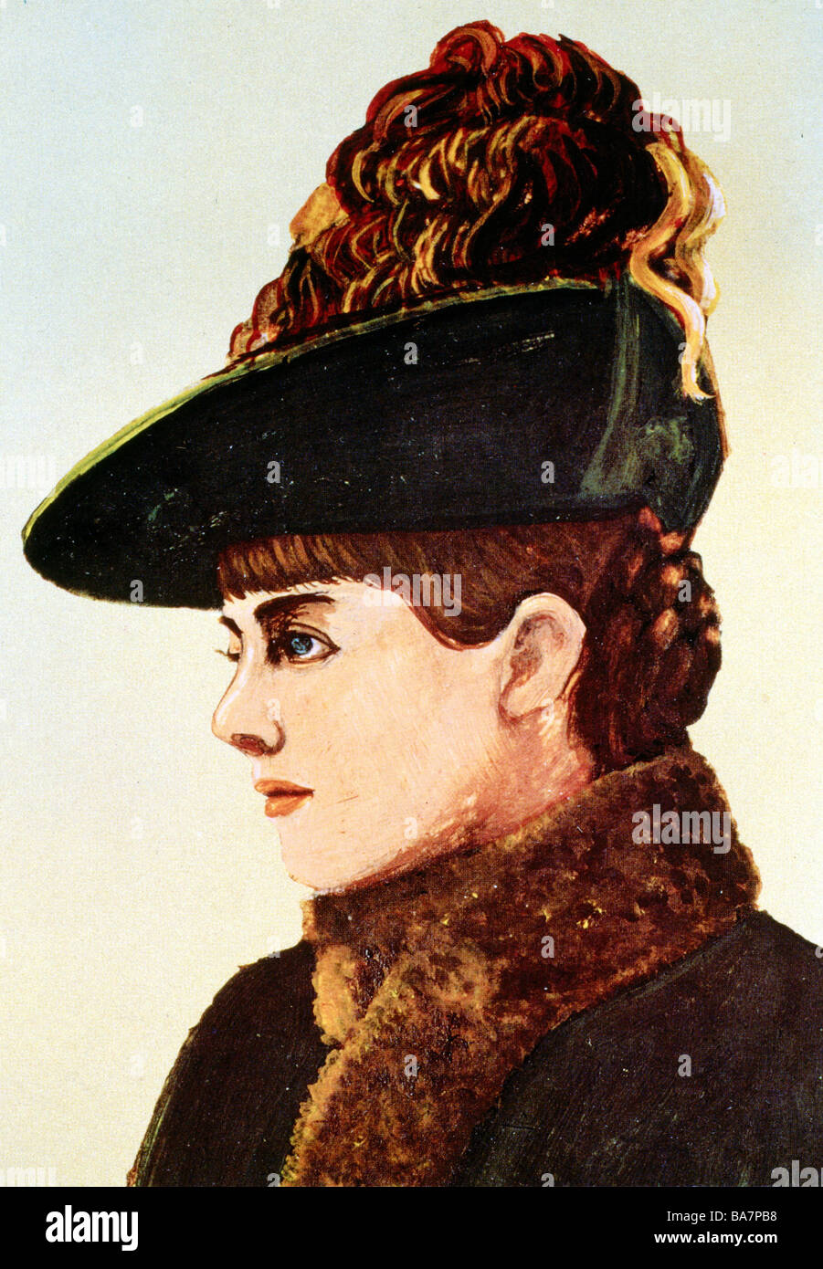 Vetsera, Mary von, 19.3.1871 - 30.1.1889, Austrian noblewoman, mistress of Crown Prince Rudolf of Austria, portrait, drawing, Stock Photo