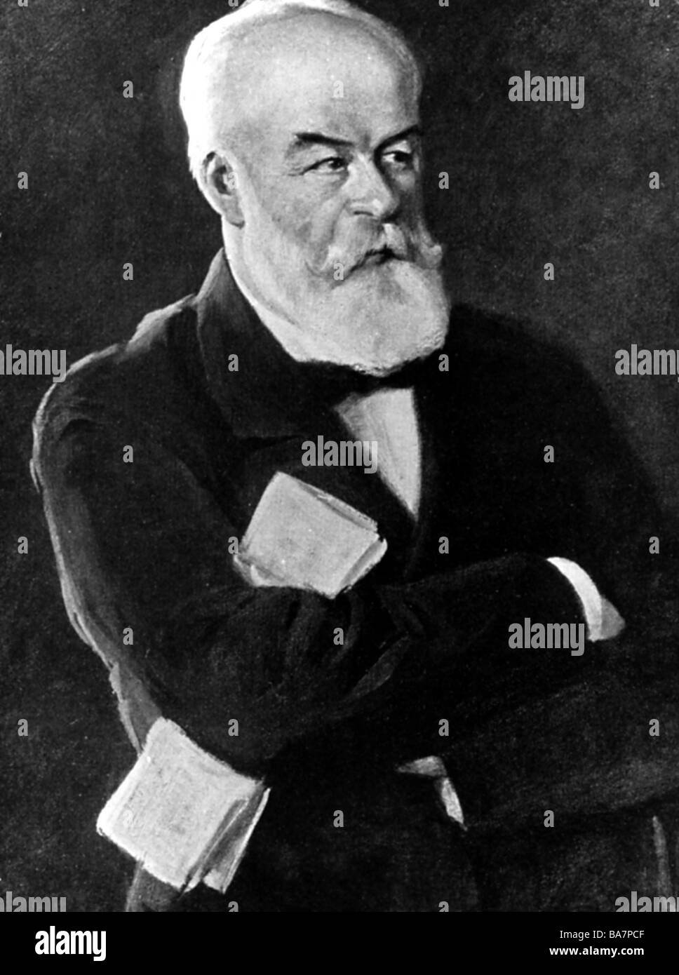 Schmoller, Gustav von, 24.6.1838 - 27.6.1917, German economist, half length, painting, Stock Photo