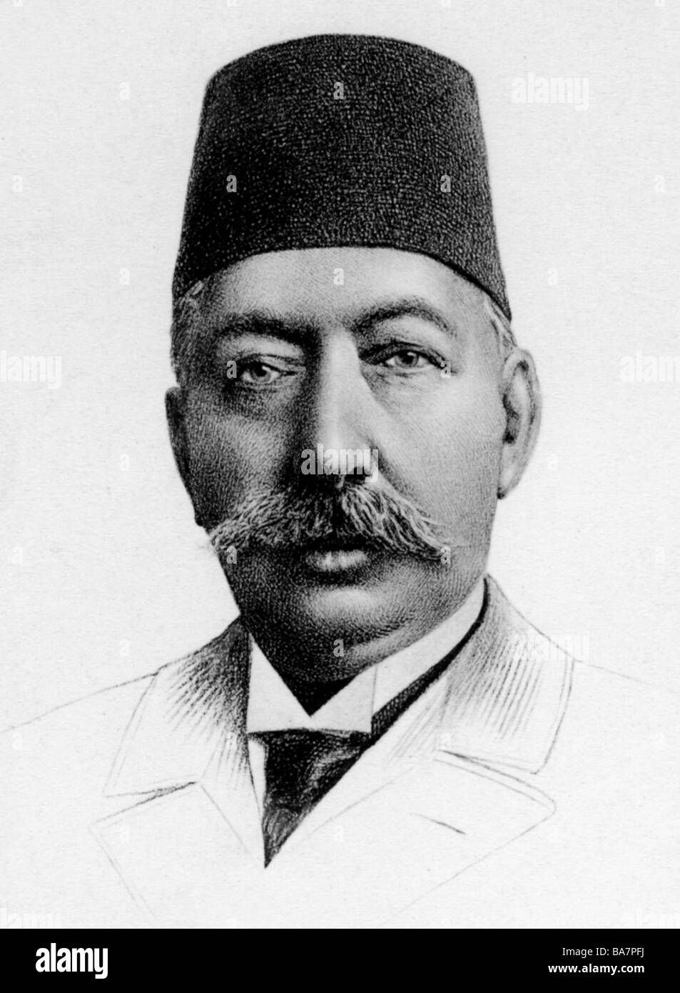 Mehmed V Resad, 2.11.1844 - 3.7.1918, Sultan of the Ottoman Empire 27.4.1909 - 3.7.1918, portrait, picture postcard after drawing, circa 1914, Stock Photo
