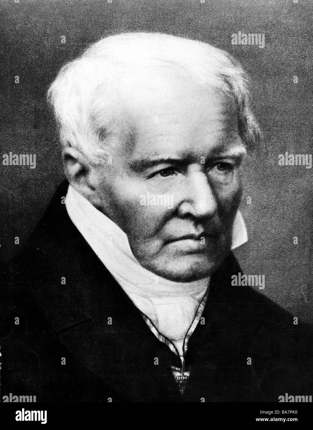 Humboldt, Alexander von, 14.9.1769 - 6.5.1859, German scientist (naturalist and geographer), portrait, after lithograph by Rohrbach, 19th century, , Stock Photo