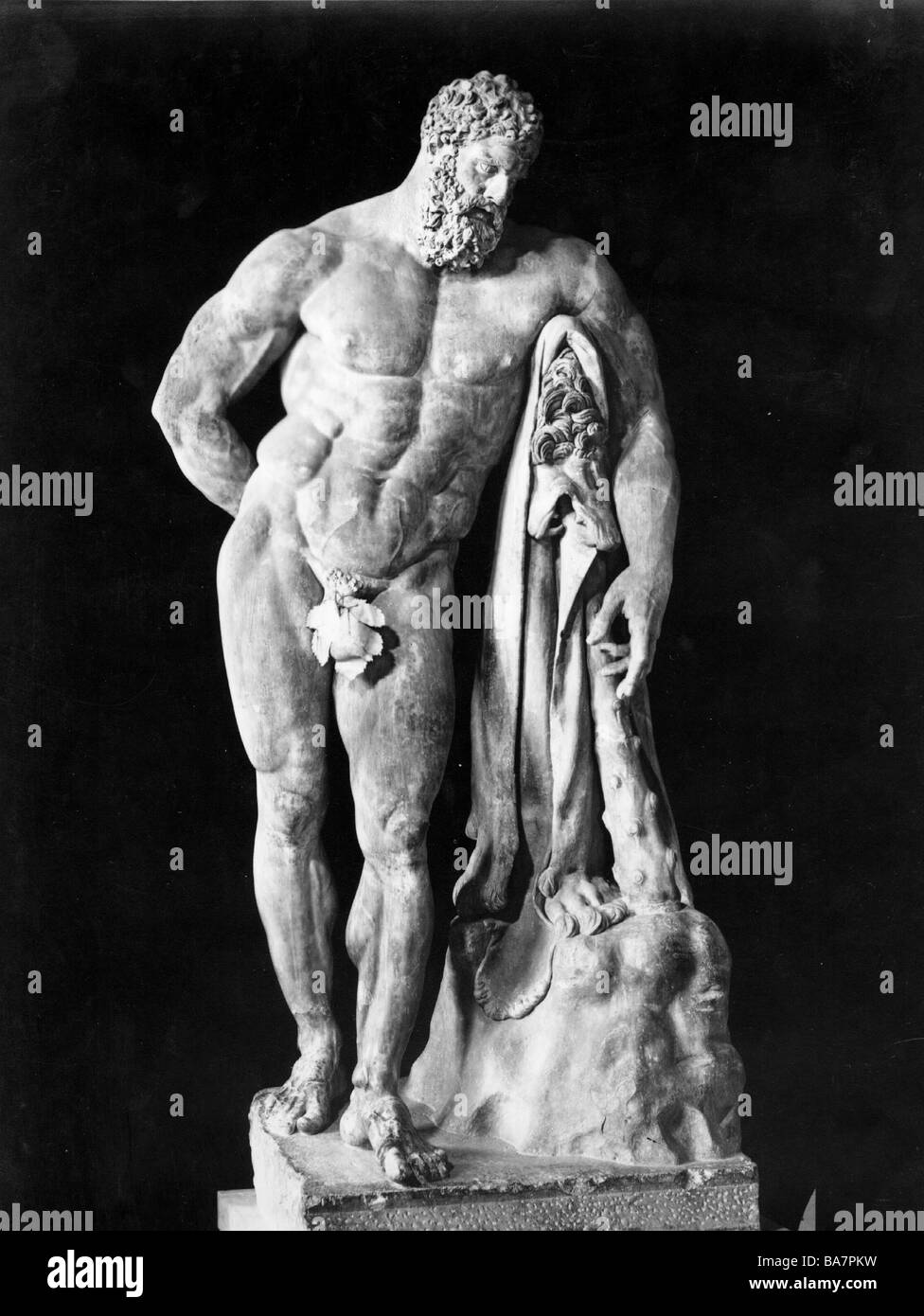 Heracles, Greek deity and divine hero, son of Zeus, full length, statue, Stock Photo