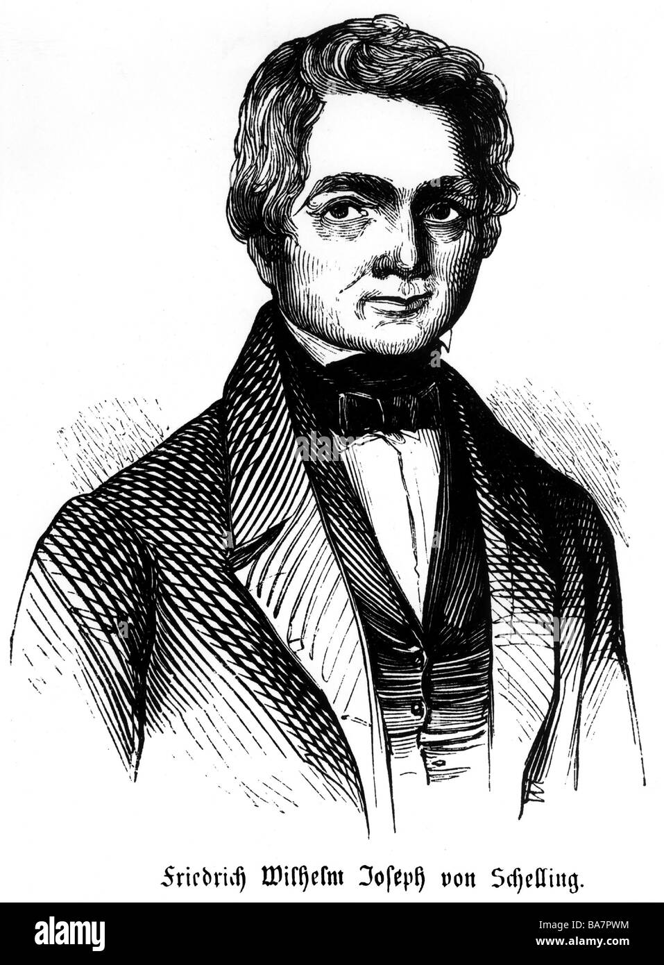 Schelling, Friedrich Wilhelm Joseph von, 27.1.1775 - 20.8.1854, German philosopher, portrait, wood engraving, 19th century, , Stock Photo