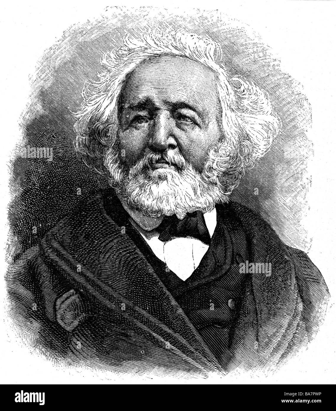 Ranke, Leopold von, 21.12.1795 - 23.5.1886, German historian, portrait, wood engraving, 19th century, Stock Photo