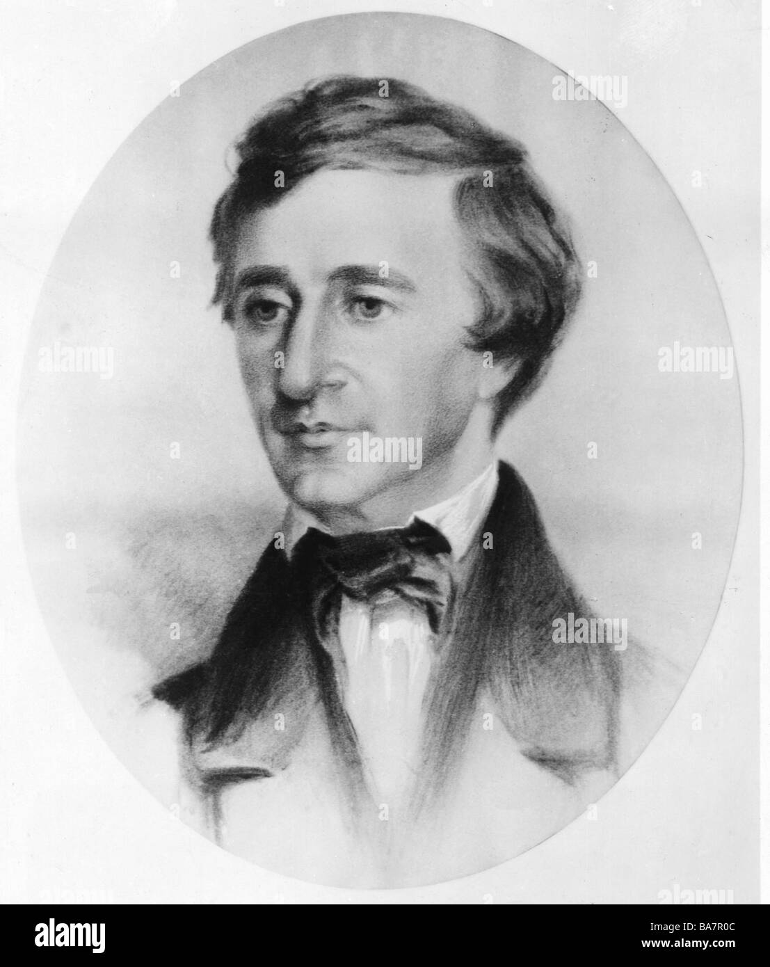 Thoreau, Henry David, 12.7.1817 - 6.5.1862, US author / writer, portrait, oval, after painting, , Stock Photo