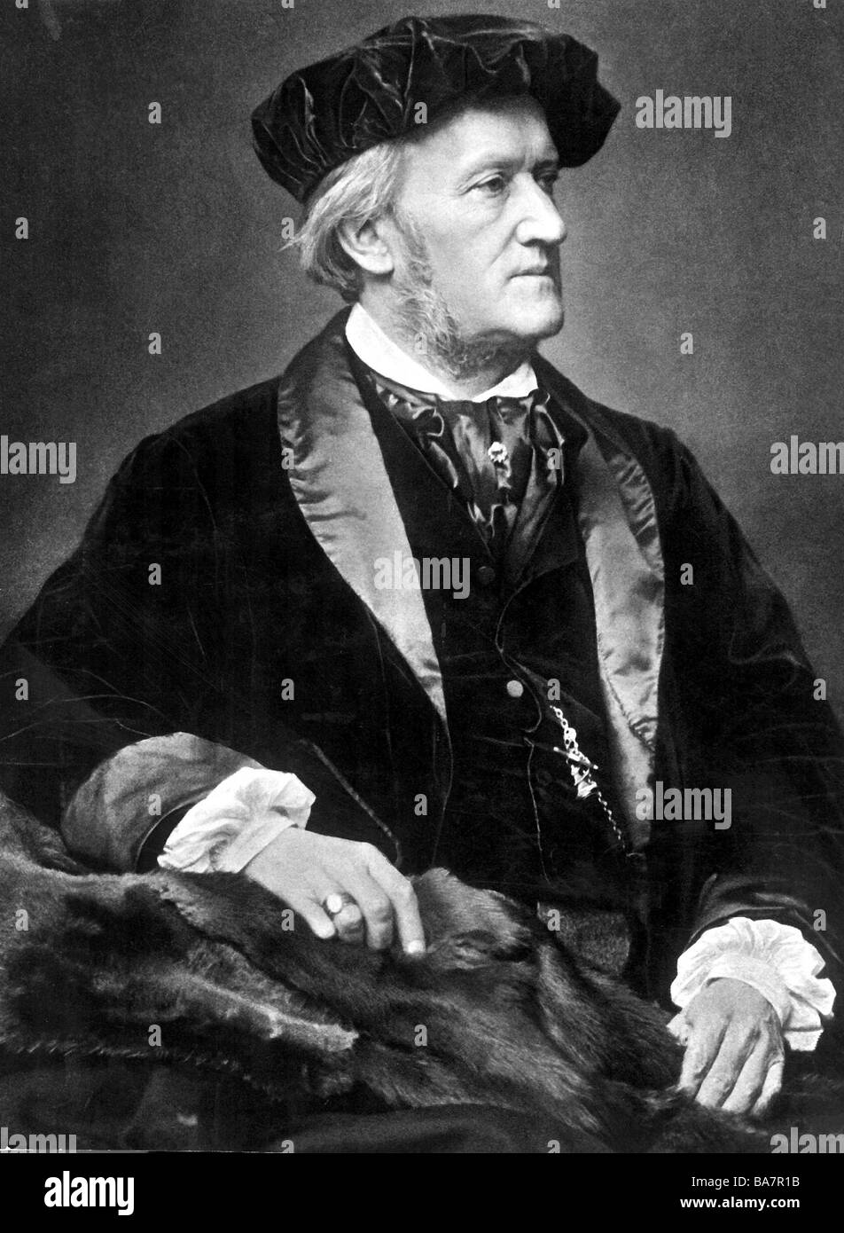 Wagner, Richard, 22.5.1813 - 13.2.1883, German composer, half length, photo, 19th century, Stock Photo