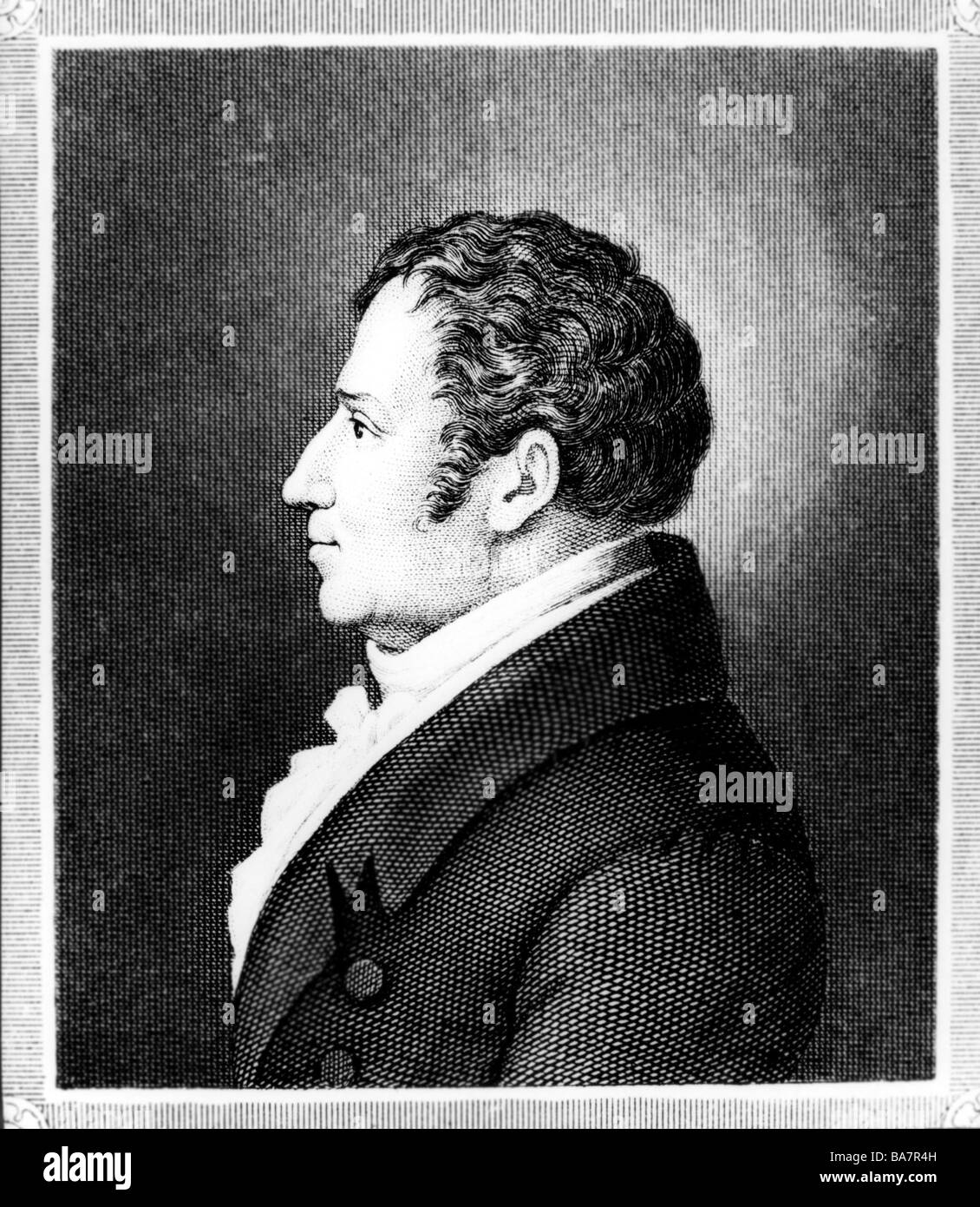 Fichte, Johann Gottlieb, 19.5.1762 - 29.1.1814, German philosopher, portrait, side view, after steel engraving, , Artist's Copyright has not to be cleared Stock Photo