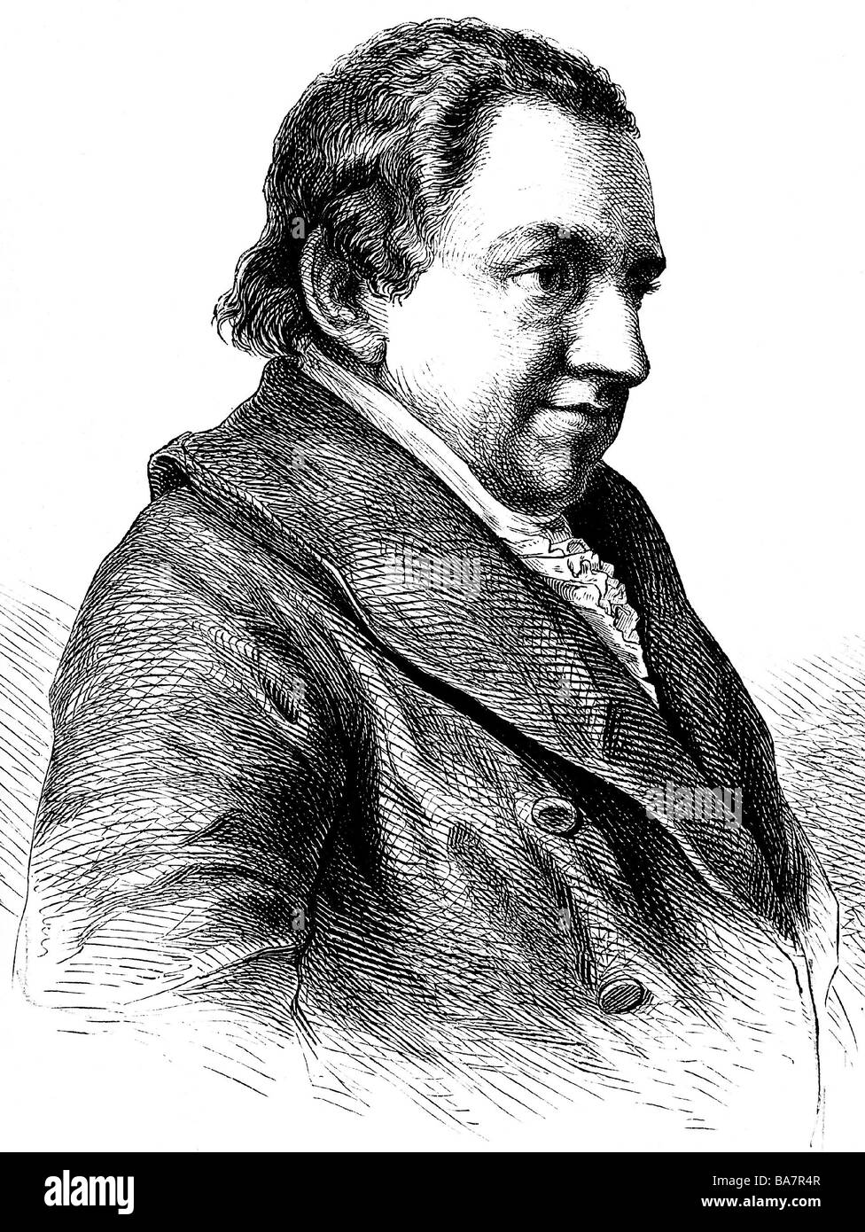 Fichte, Johann Gottlieb, 19.5.1762 - 29.1.1814, German philosopher, portrait, wood engraving, by Adolf Neumann (1825 - 1884), published in 1862, Stock Photo