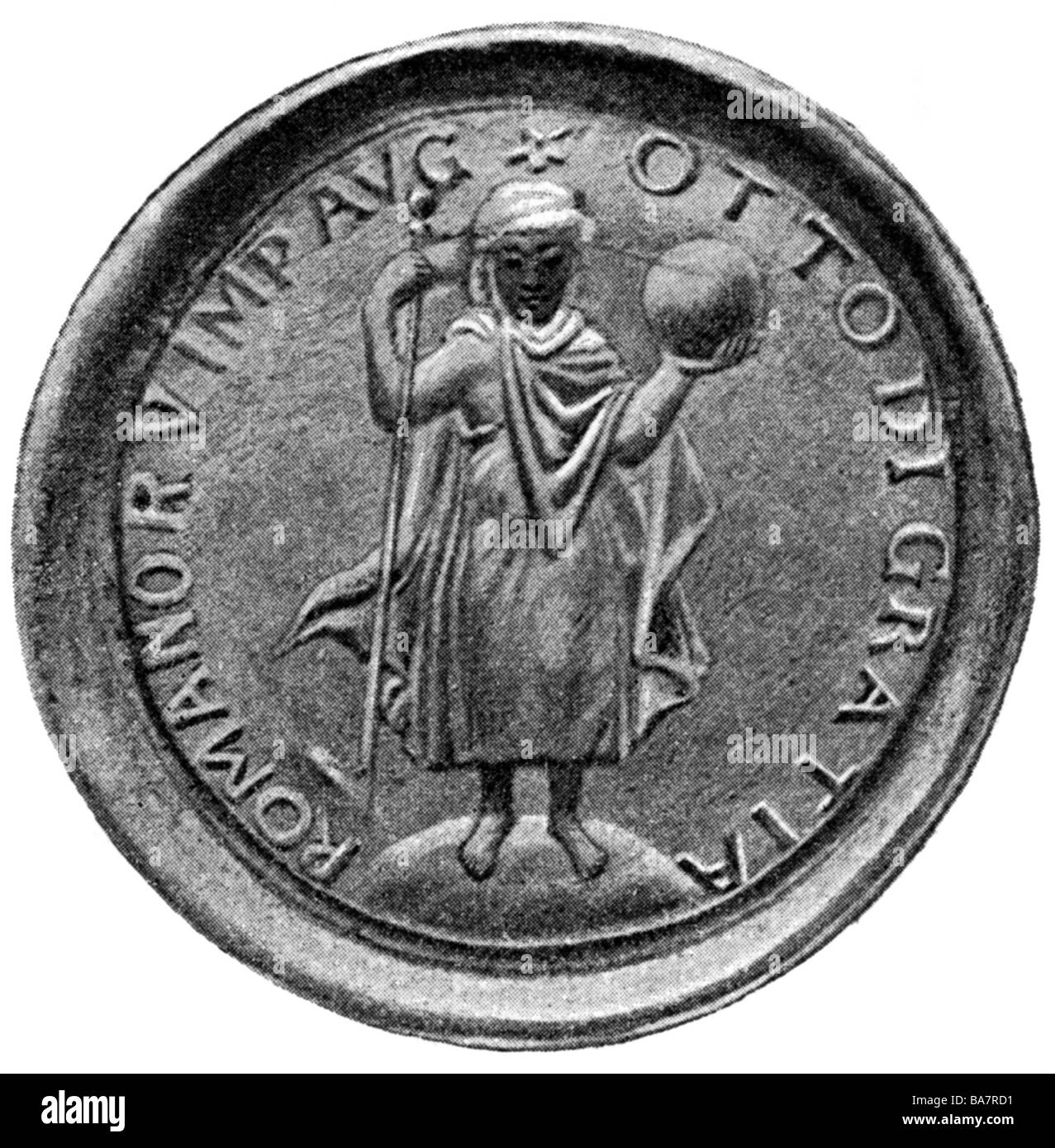 Otto III., 15.7.980 - 24.1.1002, Holy Roman Emperor 21.5. 996 - 24.1.1002, Imperial seal, , Stock Photo
