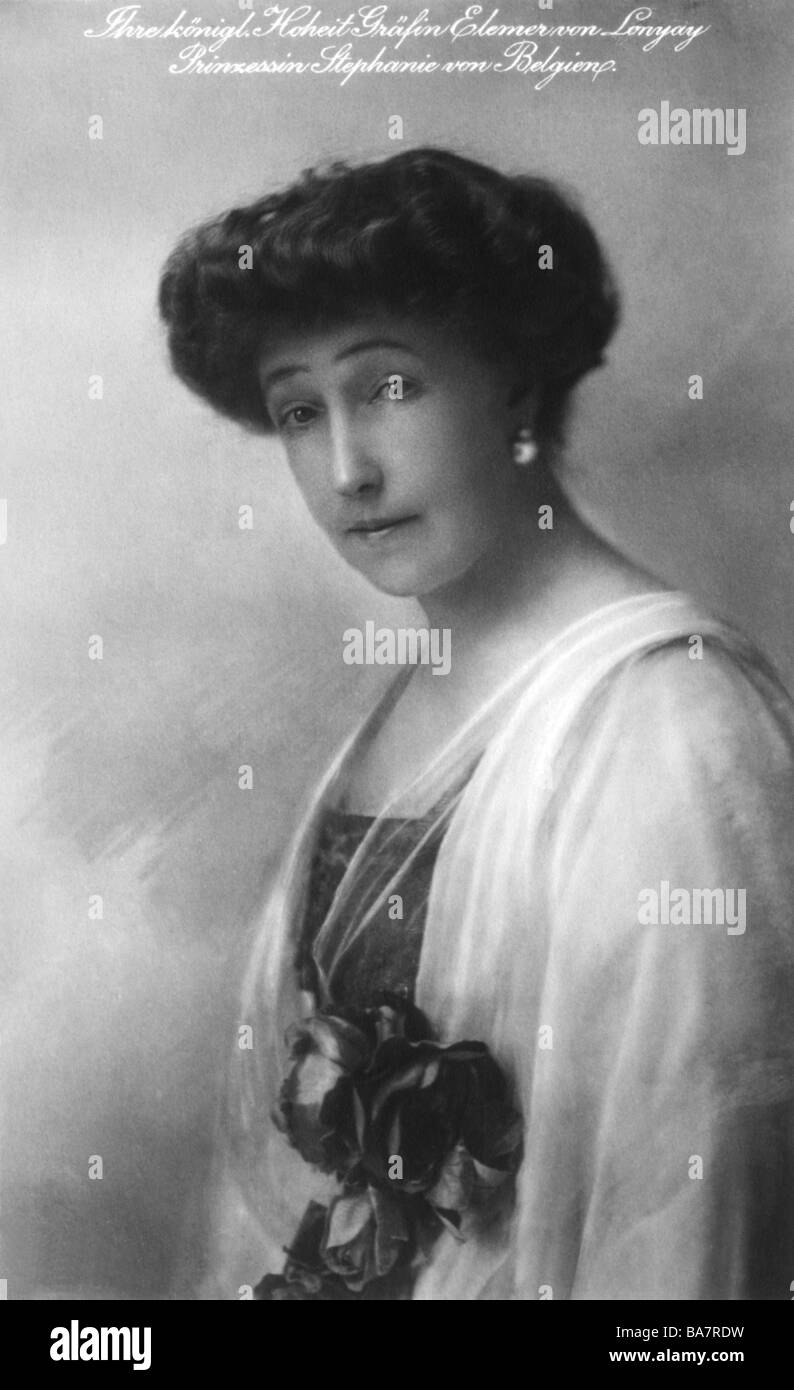 Stephanie, 21.5.1864 - 23.8.1945, Crown Princess of Austria-Hungary 1881 - 1889, portrait, picture postcard, photo: H. C. Kosel, Vienna, 1913, Stock Photo