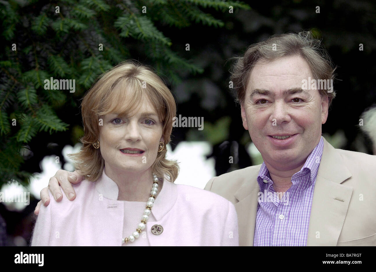 SIR ANDREW LLOYD WEBBER WITH HIS WIFE MADELEINE LLOYD WEBBER AT CELEBRITY PARTY IN CHELSEA LONDON Stock Photo
