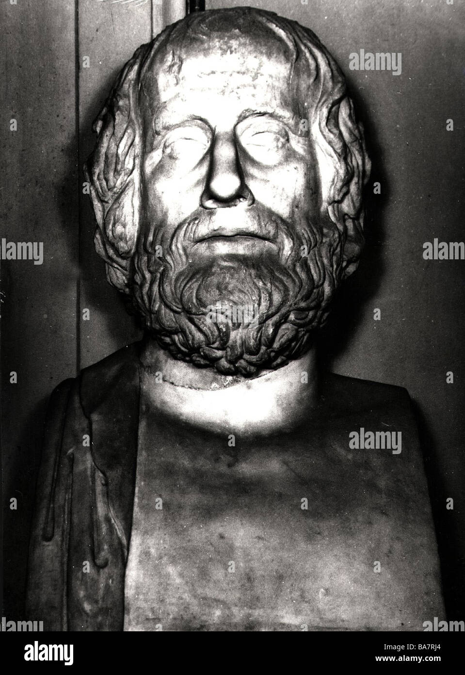 Euripides, circa 484 - 406 BC, Greek poet, portrait, bust, Capitoline Museums, Rome, Stock Photo