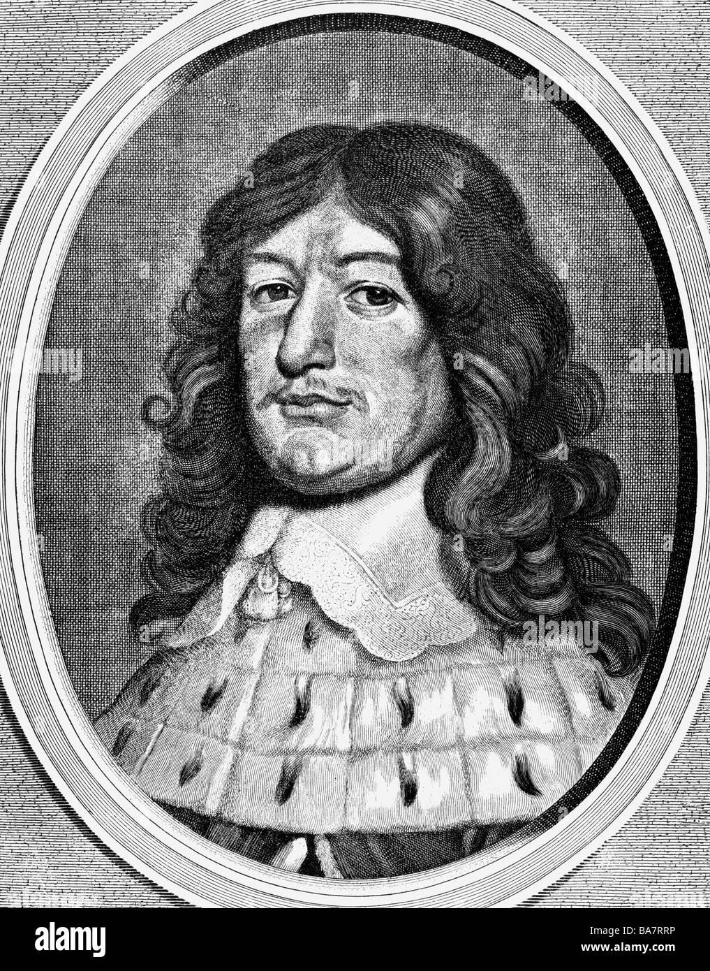 Frederick William, 16.2.1620 - 9.7.1688, 'Great Elector' of Brandenburg 1.12.1640 - 9.5.1688, portrait, copper engraving by Cornelius Fischer, 17th century, , Artist's Copyright has not to be cleared Stock Photo