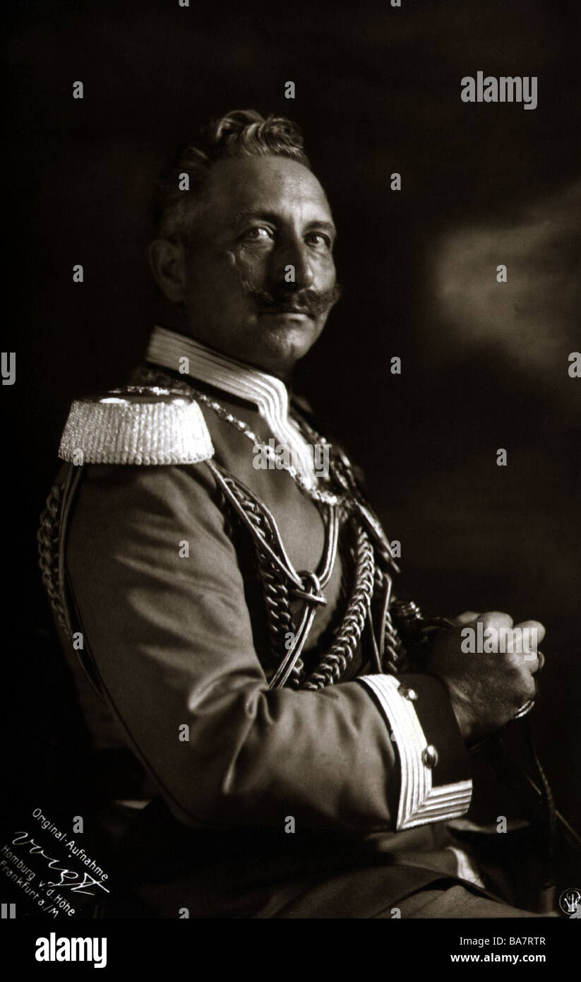 William II, 27.1.1859 - 4.6.1941, German Emperor 15.6.1888 - 9.11.1918, portrat, postcard by Voigt, late 1912, , Stock Photo