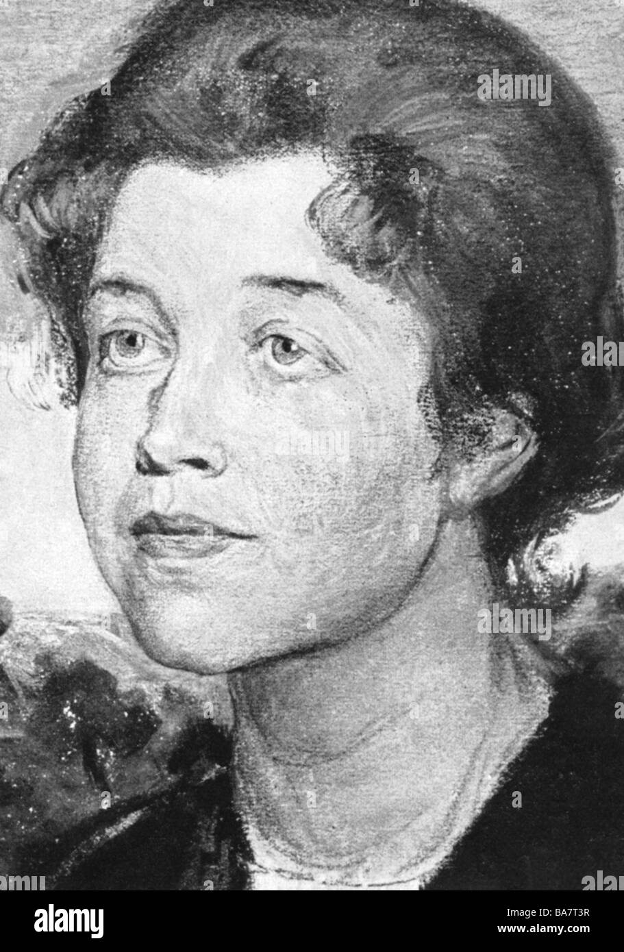 Huch, Ricarda, 18.7.1864 - 17. 11.1947, German author / writer, portrait, painting by Mini (or Mimi) Grypso, , Artist's Copyright has not to be cleared Stock Photo