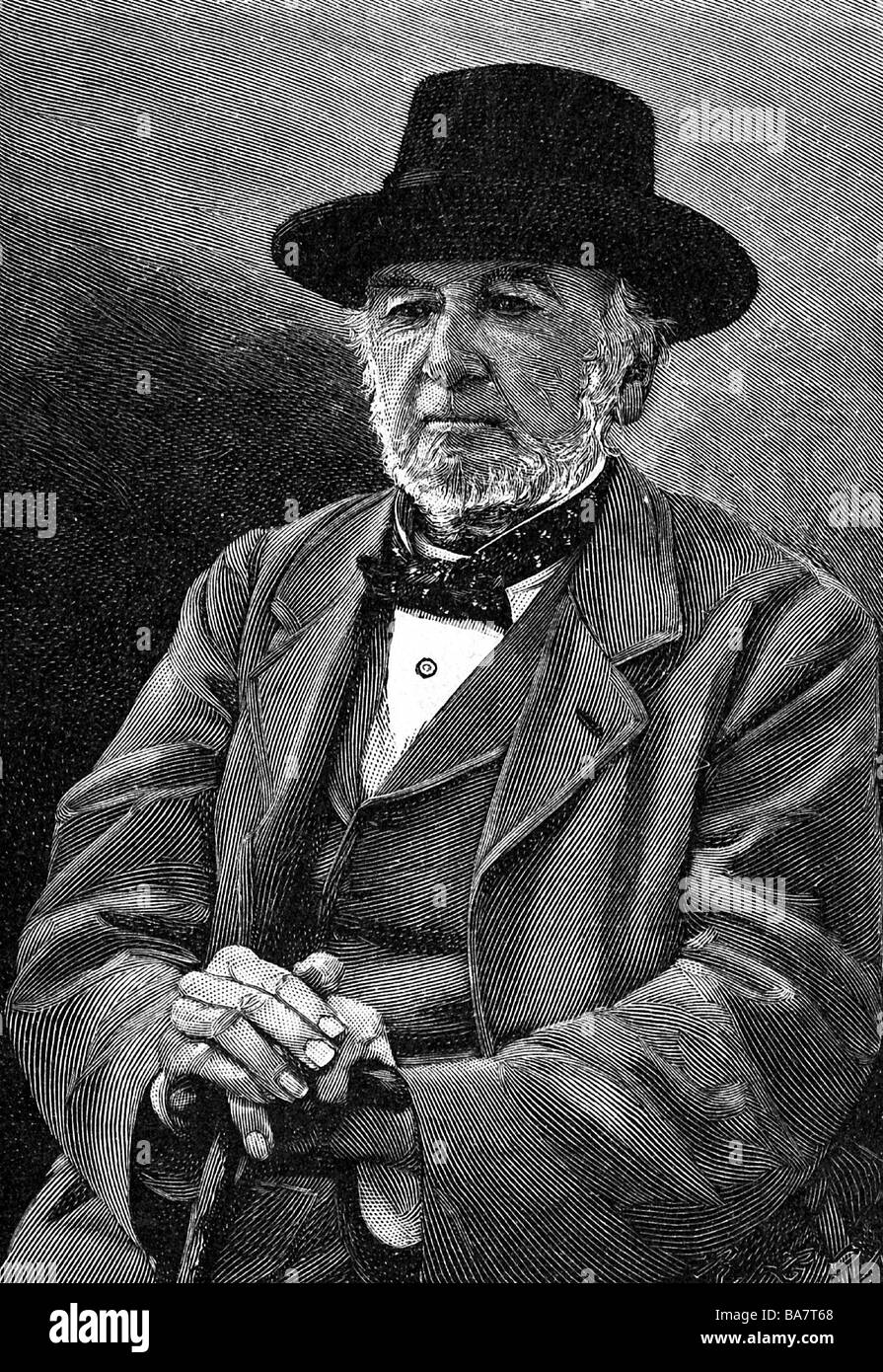 Gladstone, William Eward, 29.12.1809 - 19.5.1898, British politician (Lib.), half length, wood engraving, 19th century, , Stock Photo