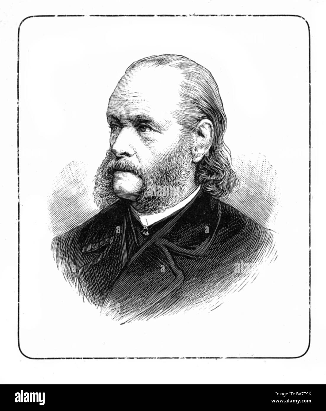 Schleiden, Matthias Jacob, 5.4.1804 - 23.6.1881, German botanist, co-founder of the cell theory, wood engraving, 19th century, Stock Photo