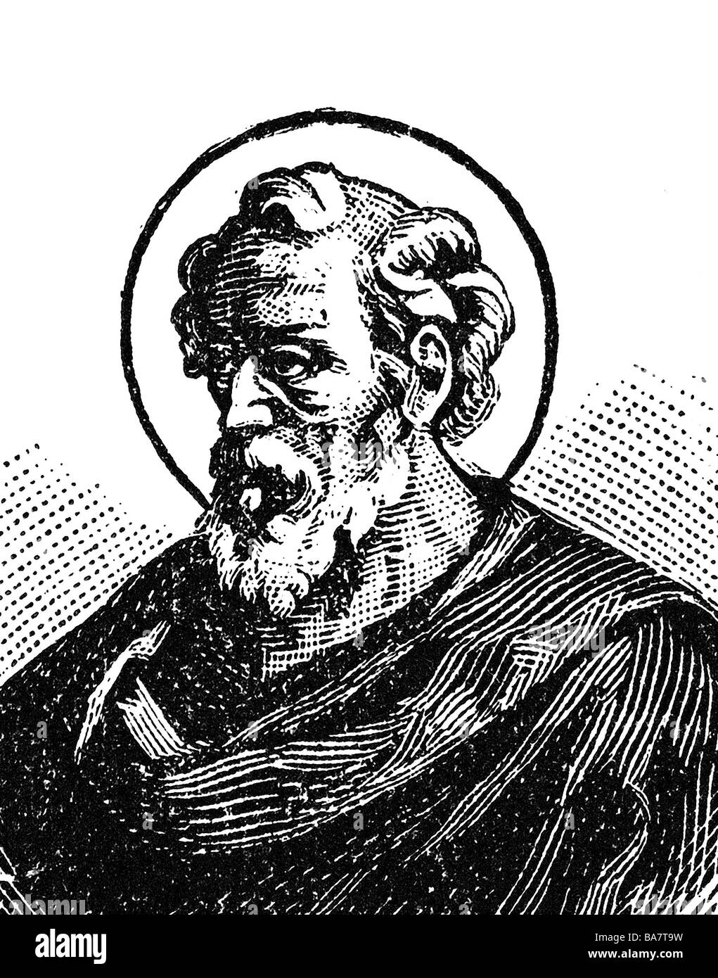 Eleutherus, + 189, pope circa 175 - 189, saint, portrait, wood engraving, circa 1900, Stock Photo