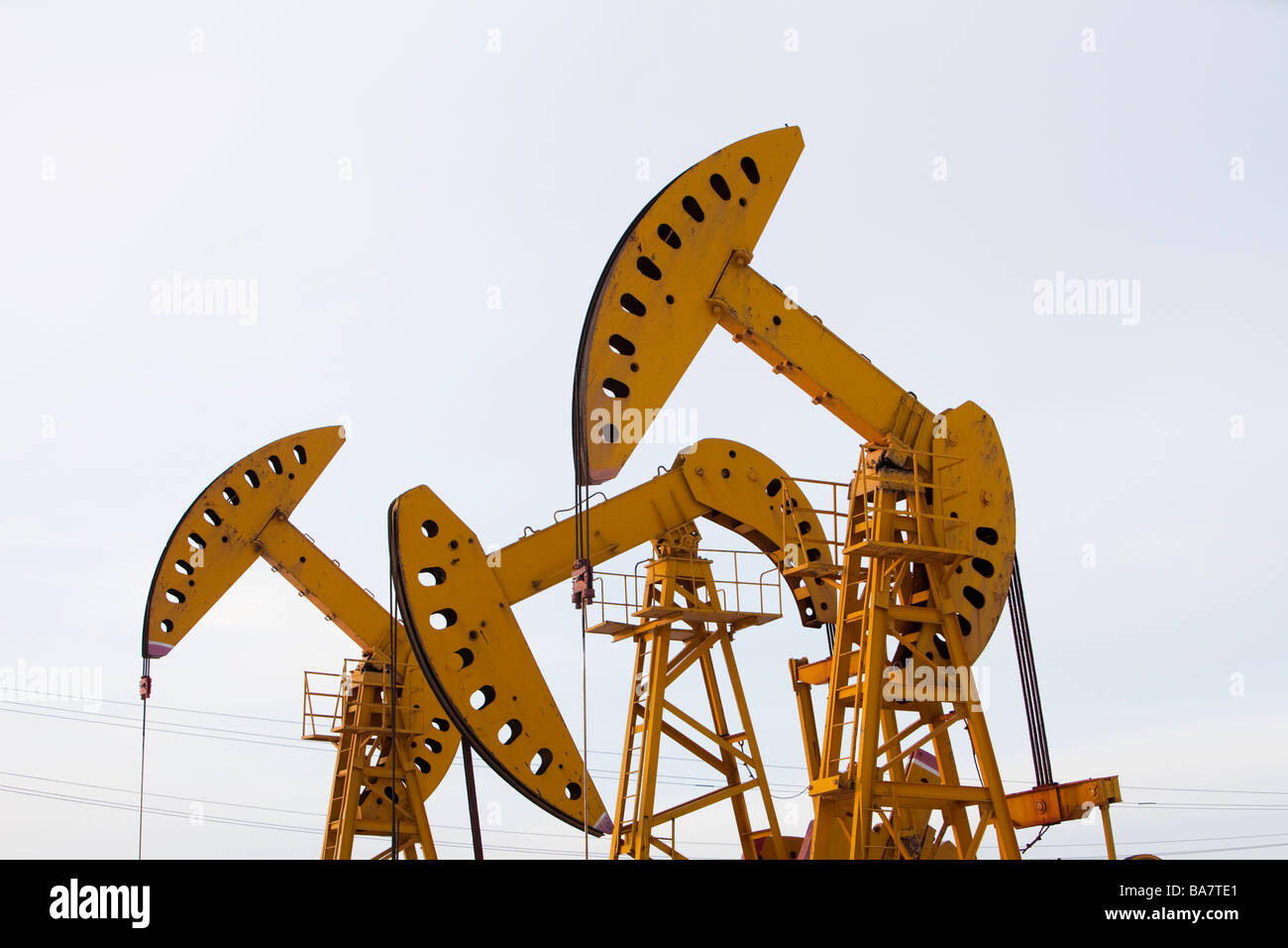 Nodding donkey oil pumps in the Daqing oil field in northern China