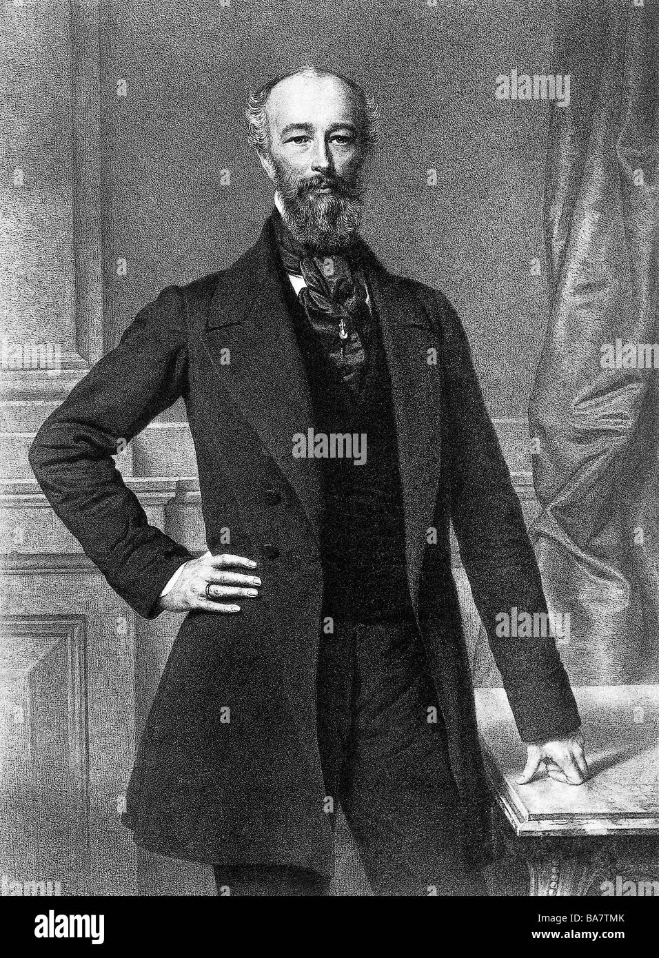 Krupp, Alfred, 11.4.1812 - 14 7.1887, German industrialist, half length, 1855, , Stock Photo